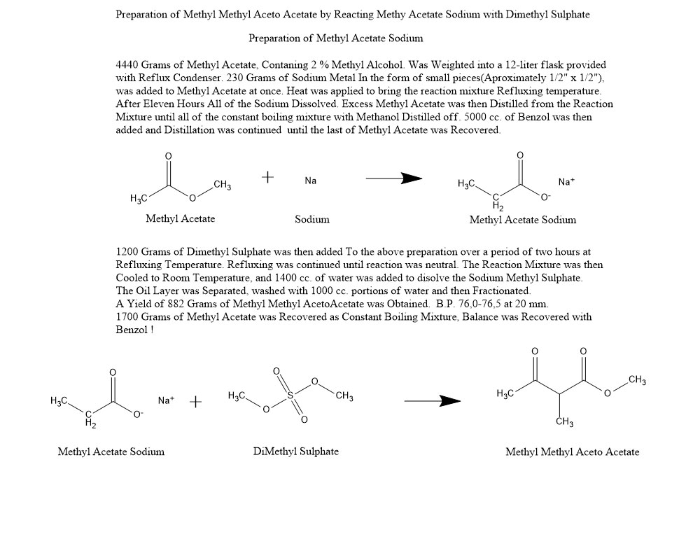 Preparation of Methyl Methyl Aceto Acetate The DiMethyl Sulphate Method